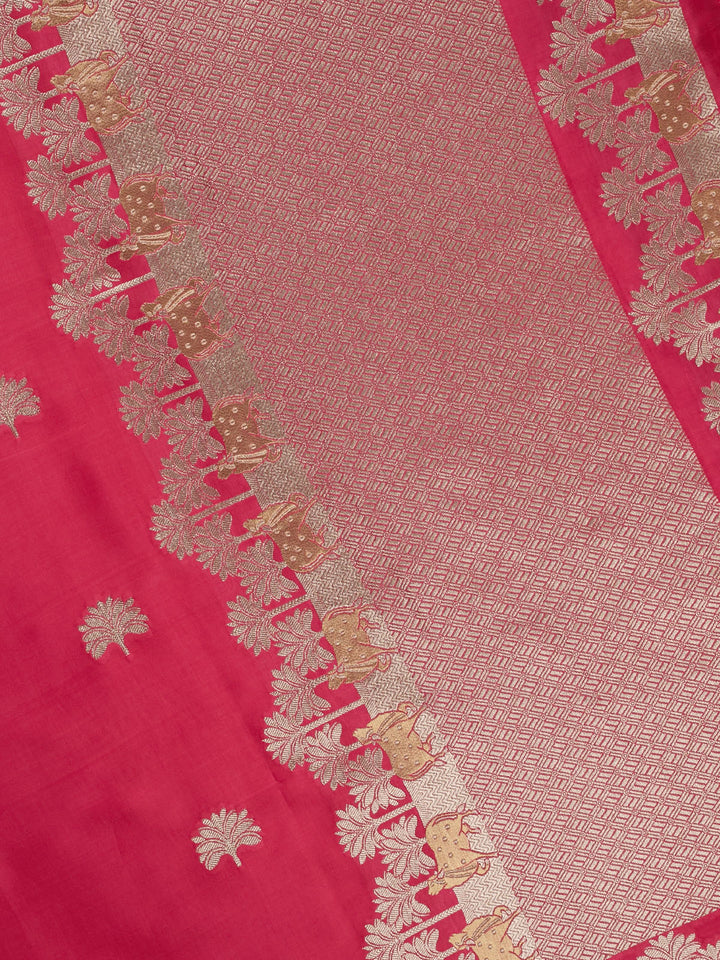 Pink Mysore Silk Zari Buti  Banarasi Saree