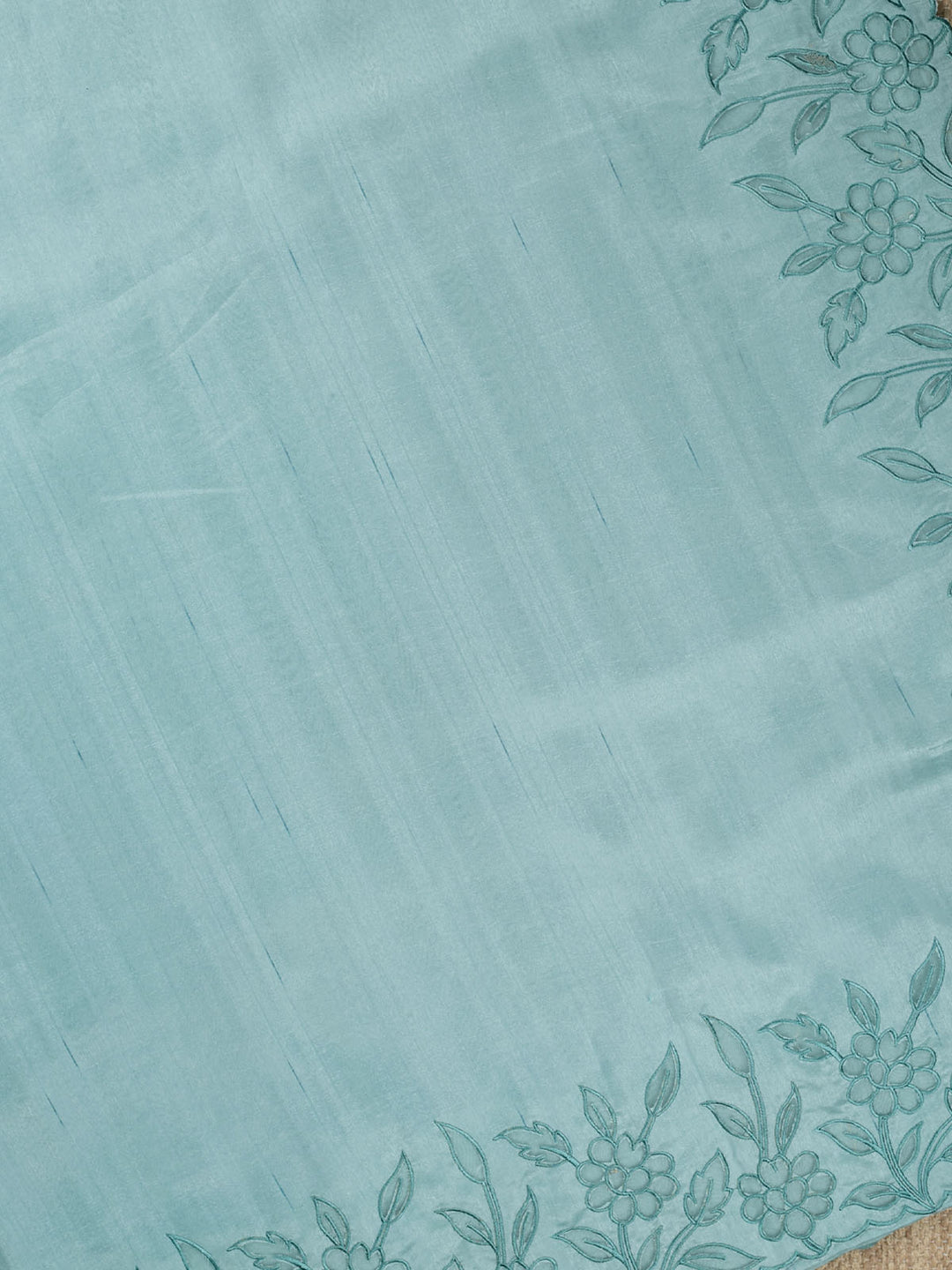 Green Tussar Plain Banarasi Saree_4