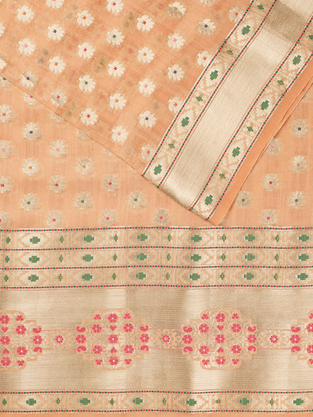 Orange Chiniya Silk Banarasi Saree_2