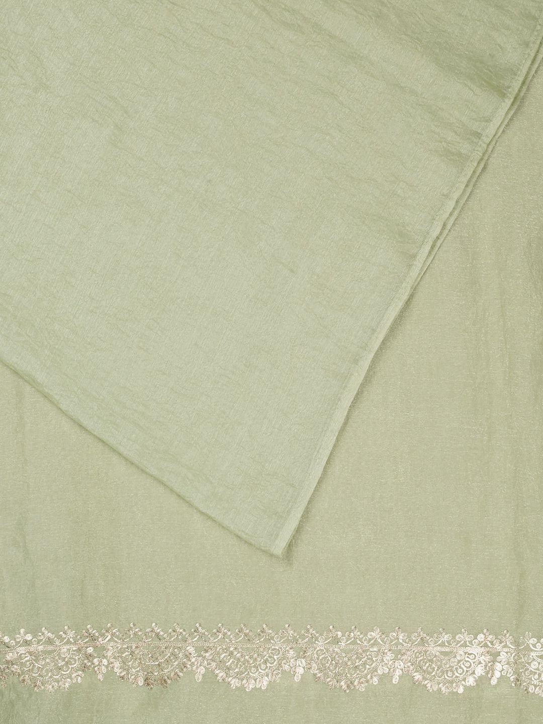 Green Tissue Plain Banarasi Saree_2