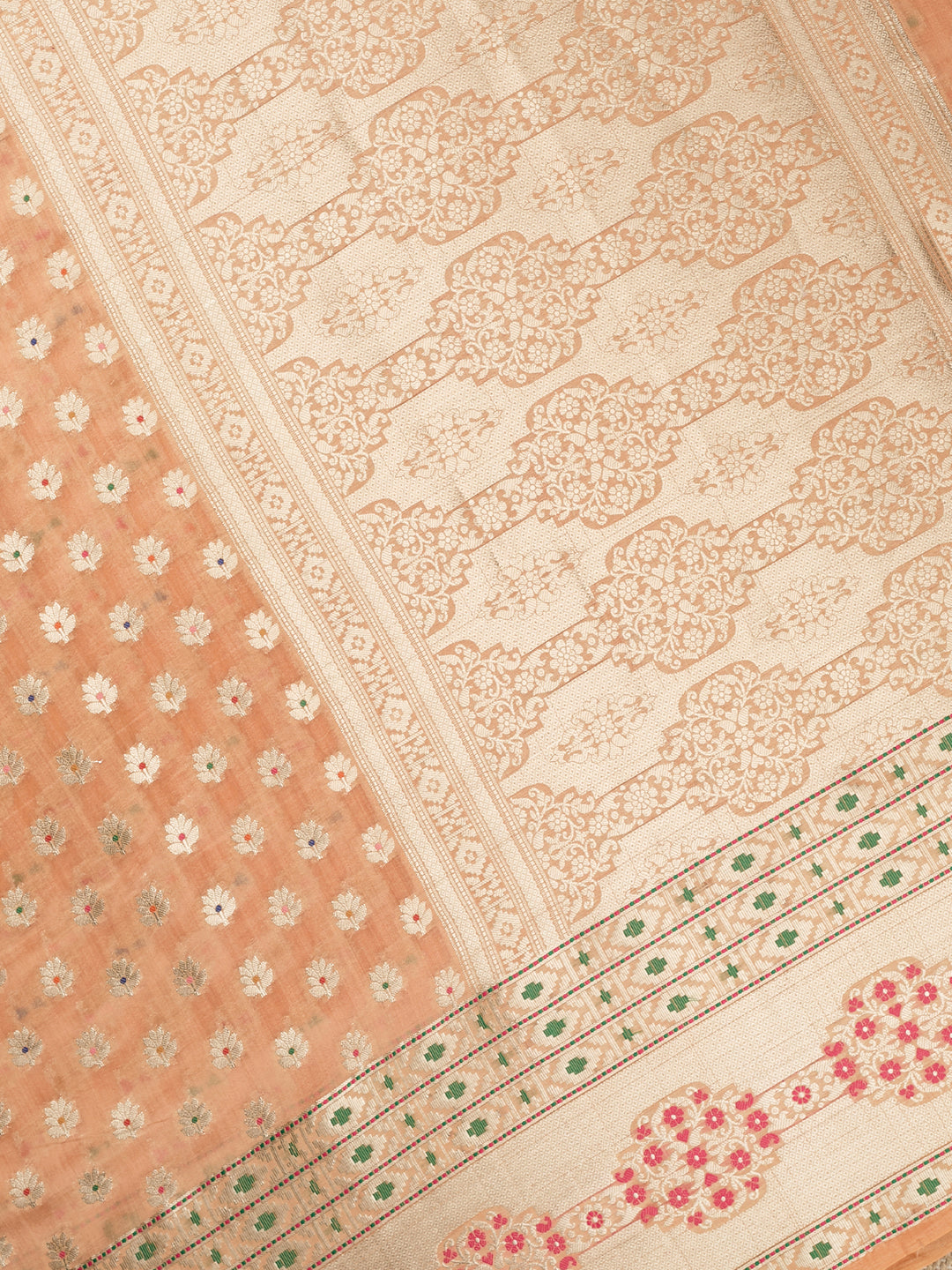 Orange Chiniya Silk Banarasi Saree_4