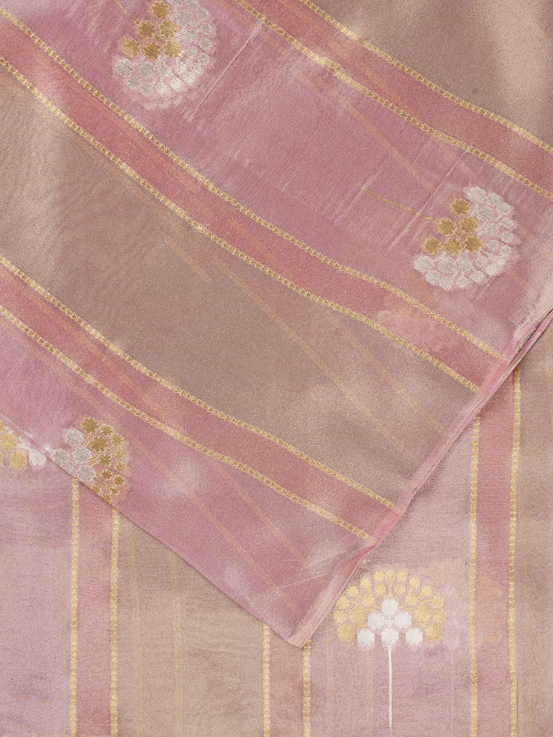 Pink Tissue Zari Weave Banarasi Saree_2