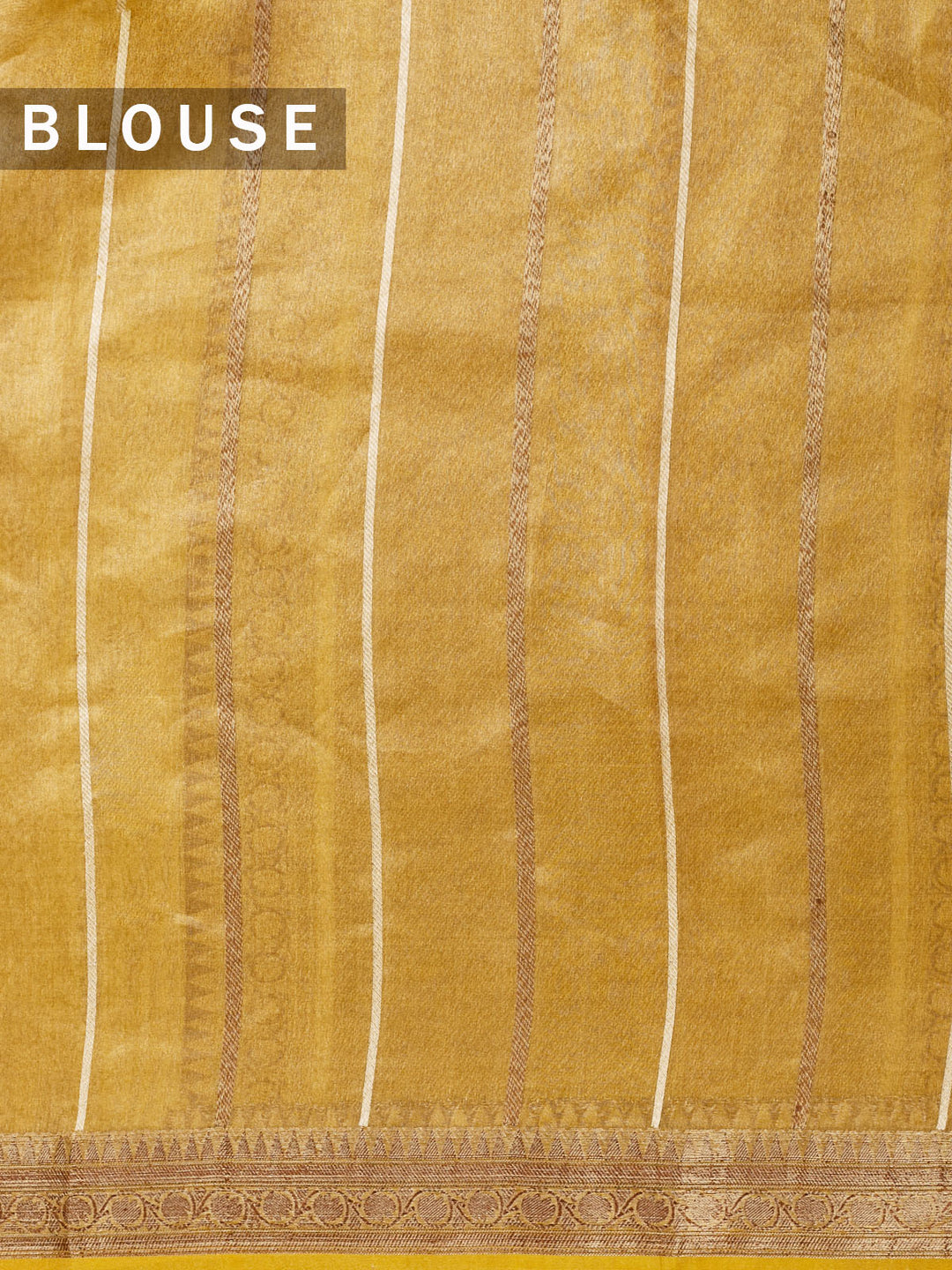 Yellow Pure Tissue Antquie And Silver Zari Buti Banarasi Saree_5