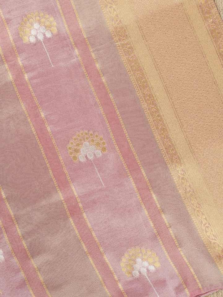 Pink Tissue Zari Weave Banarasi Saree