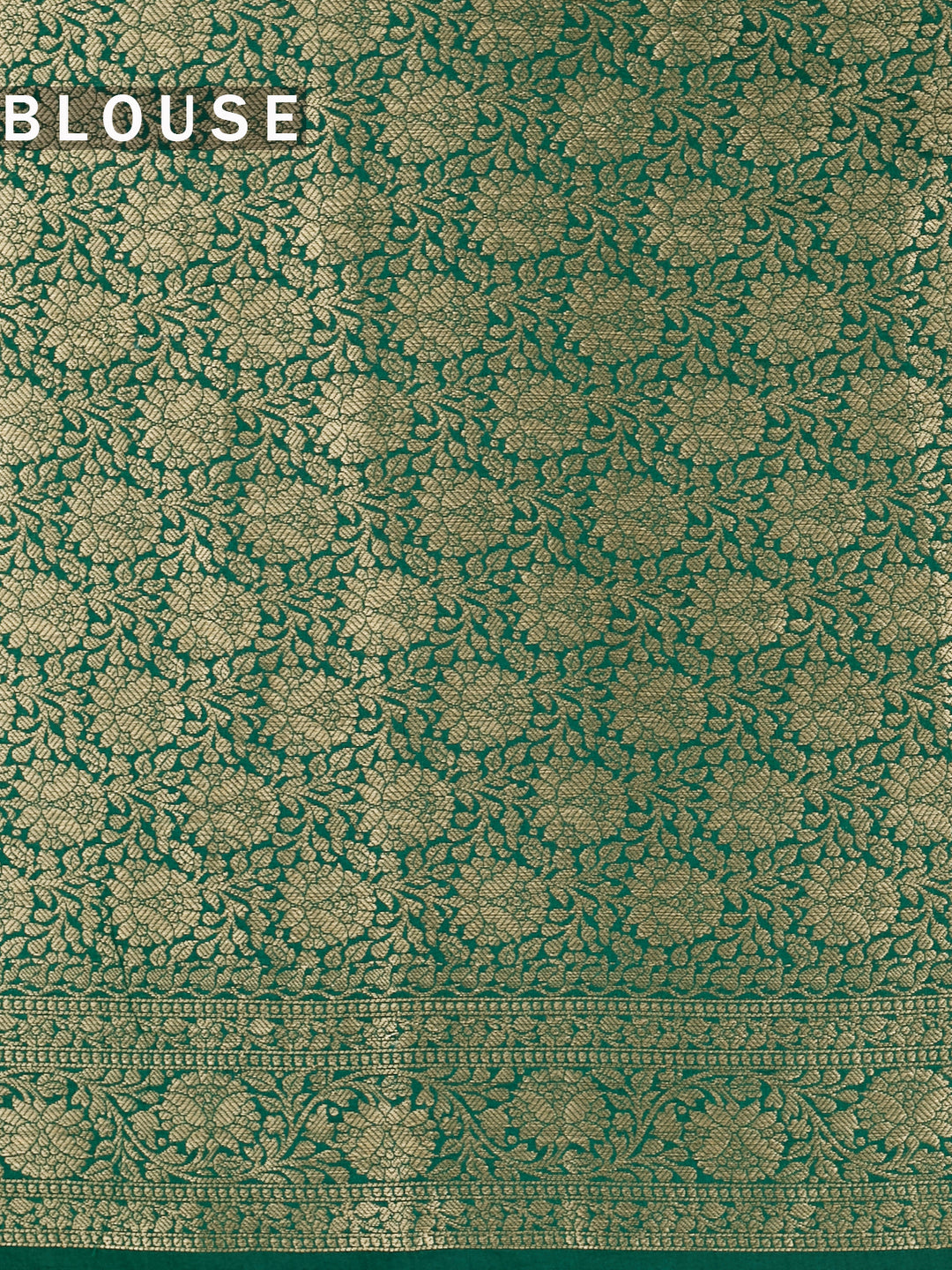 Forest Green Chiniya Silk Banarasi Saree_5