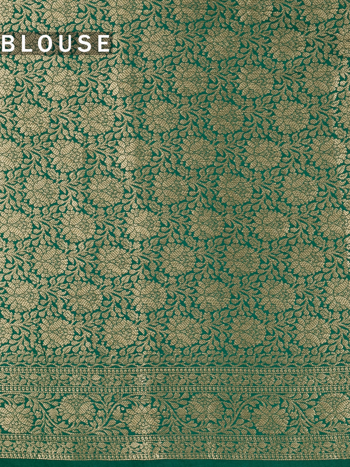 Forest Green Chiniya Silk Banarasi Saree