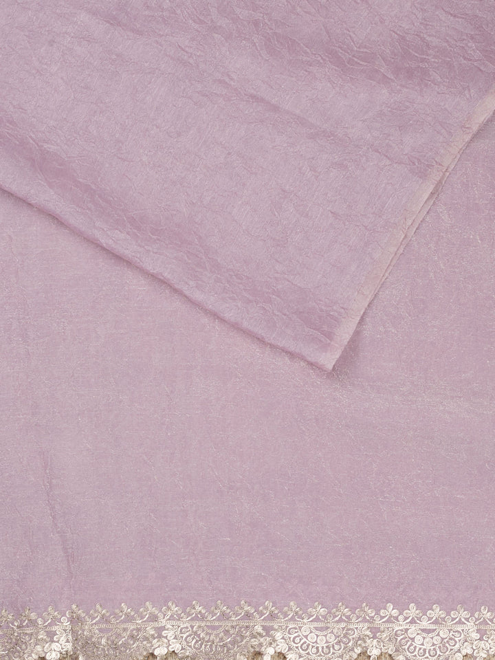 Mauve Tissue Plain Banarasi Saree
