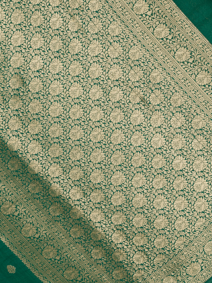 Forest Green Chiniya Silk Banarasi Saree