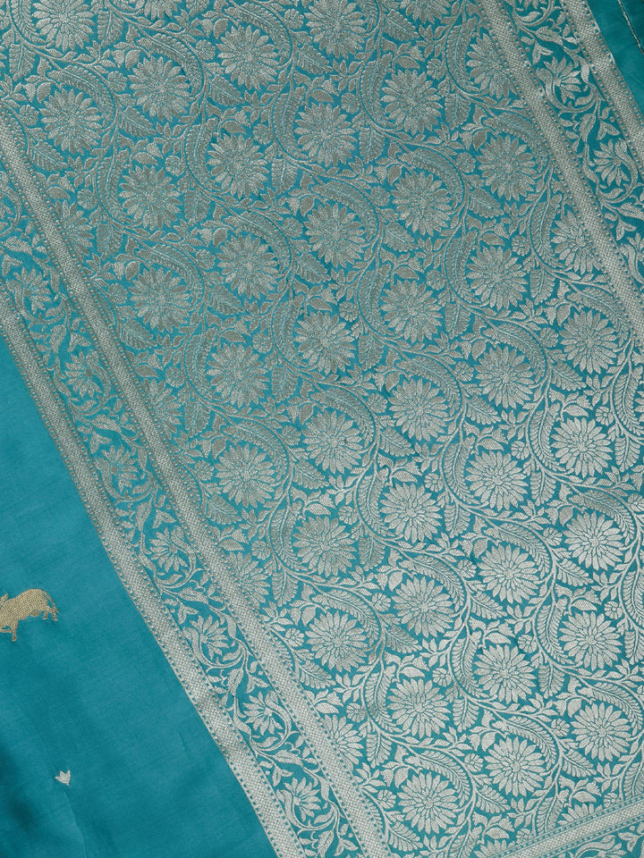 Green Mysore Silk Sonarupa Buta Banarasi Saree