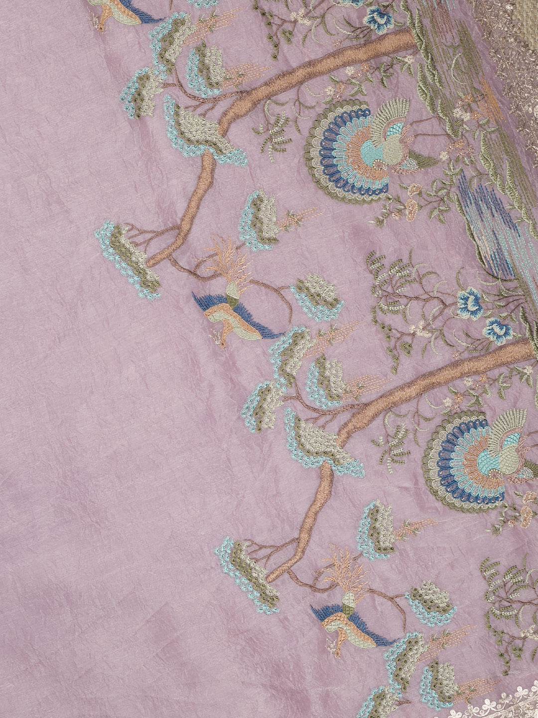 Mauve Tissue Plain Banarasi Saree_4