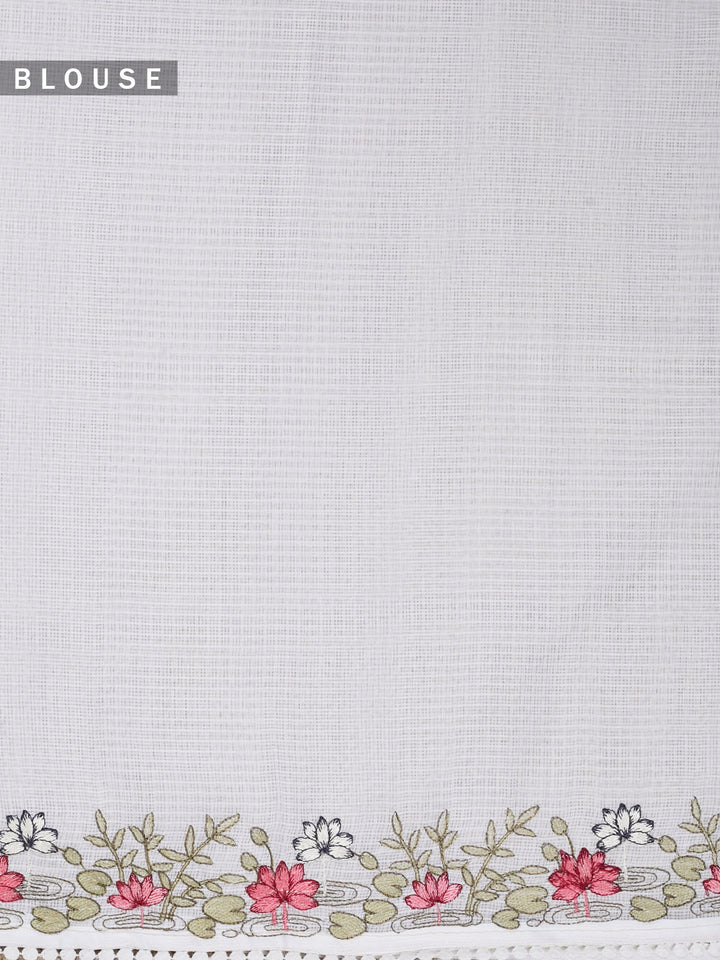 White Supernet Thread Butas Banarasi Saree