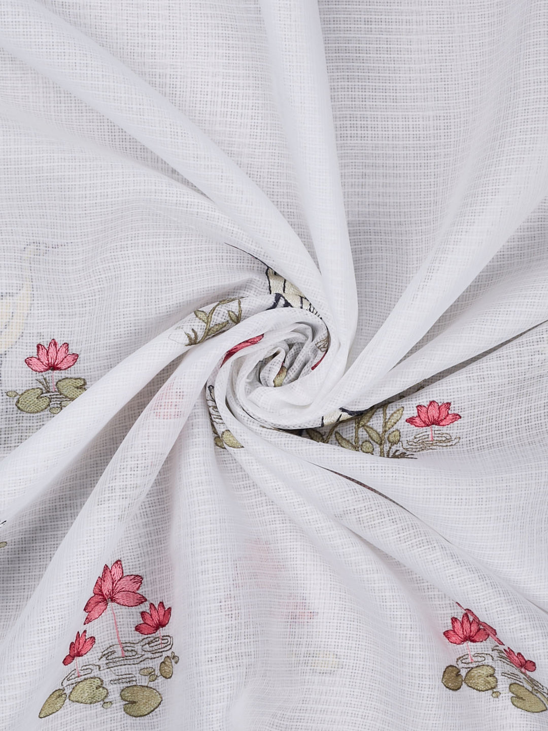 White Supernet Thread Butas Banarasi Saree_3