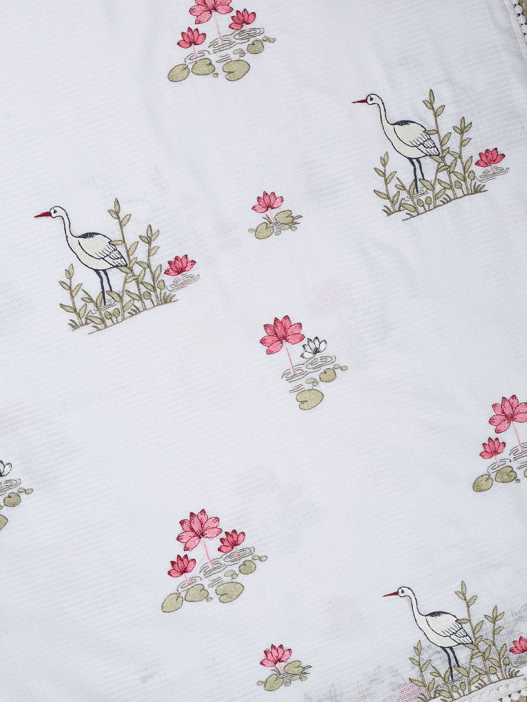 White Supernet Thread Butas Banarasi Saree_4