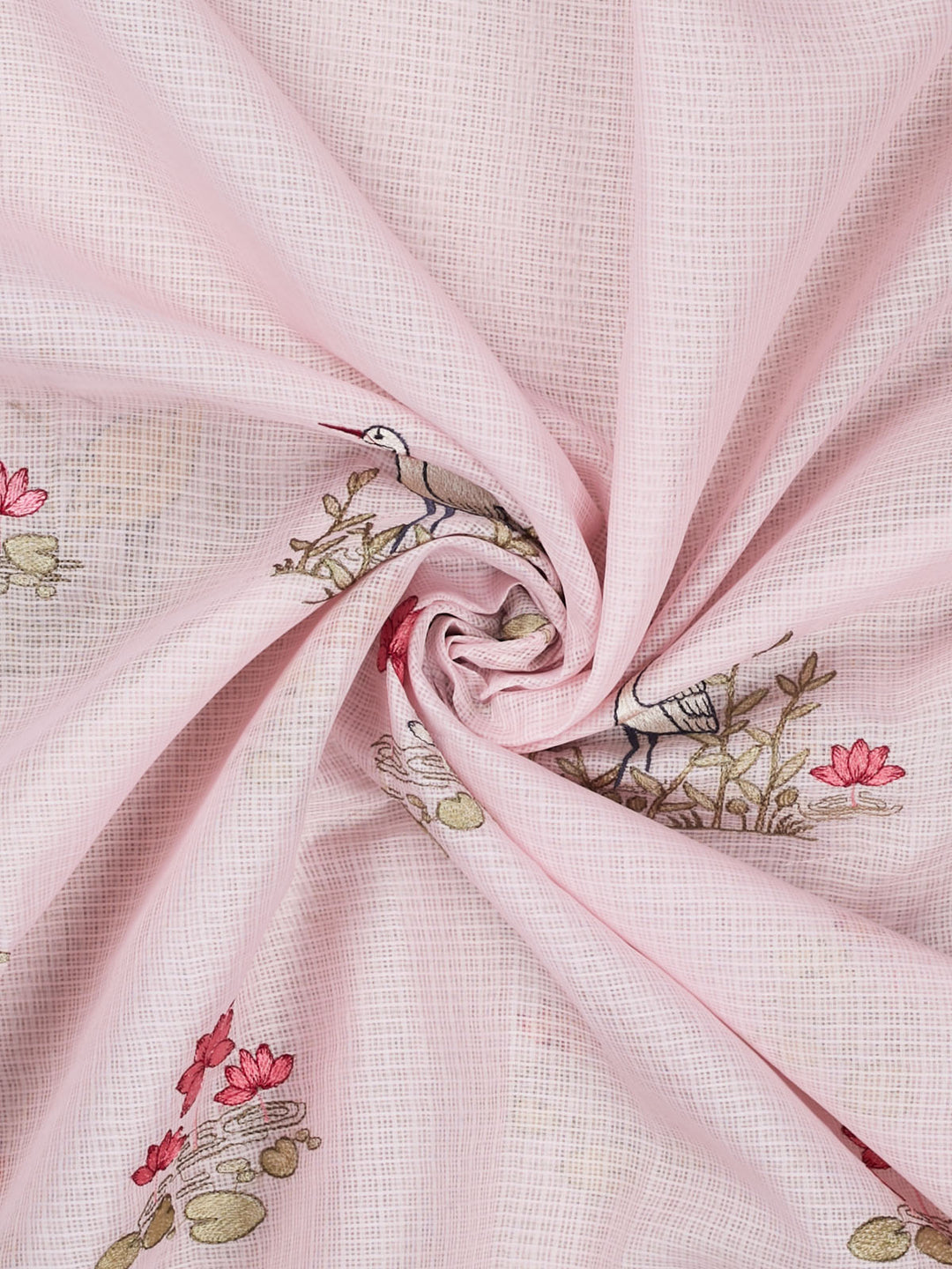 Pink Supernet Thread Butas Banarasi Saree_3