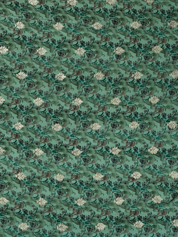 Green Dola Silk Printed Banarasi Saree