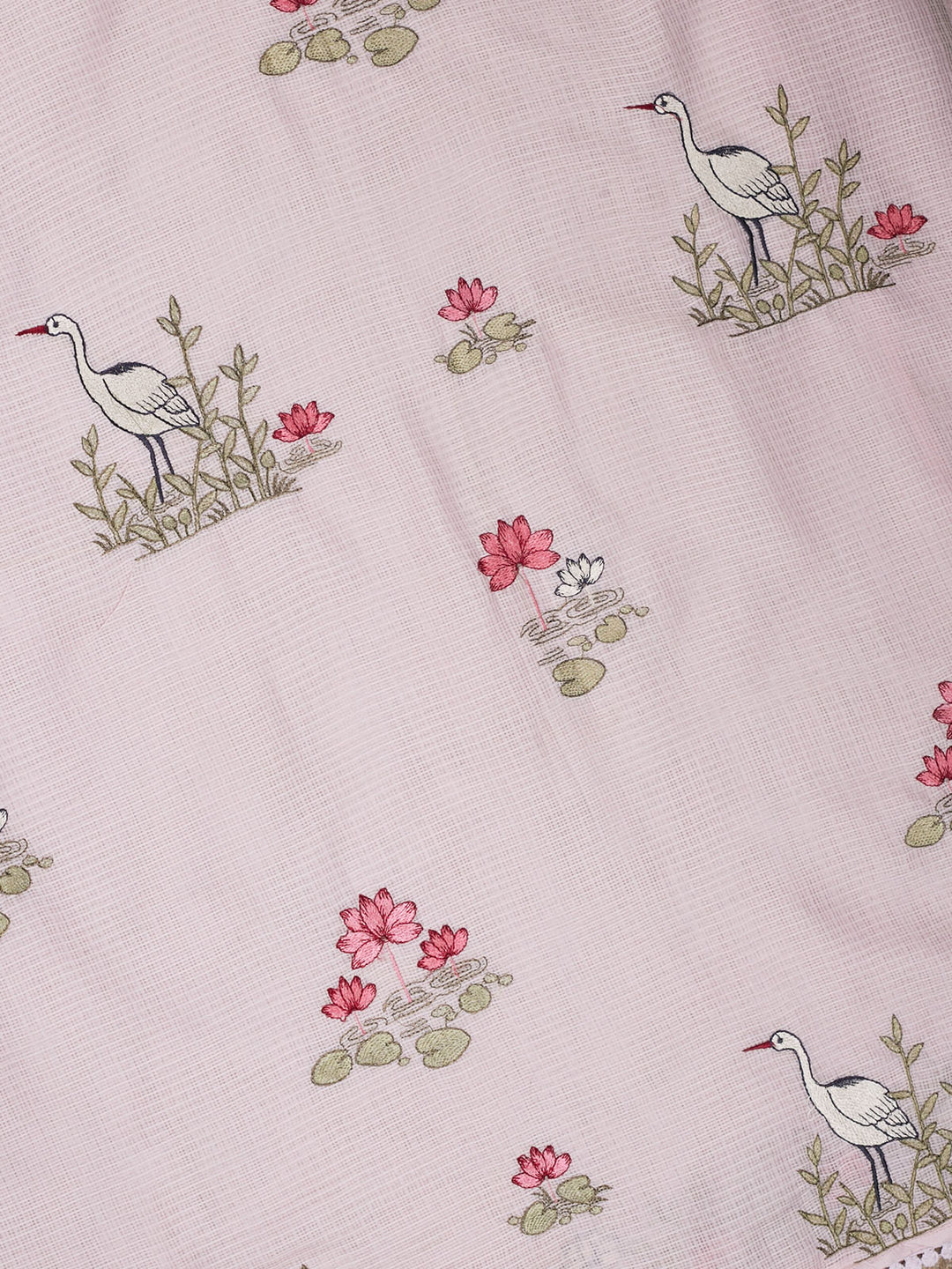 Pink Supernet Thread Butas Banarasi Saree_4