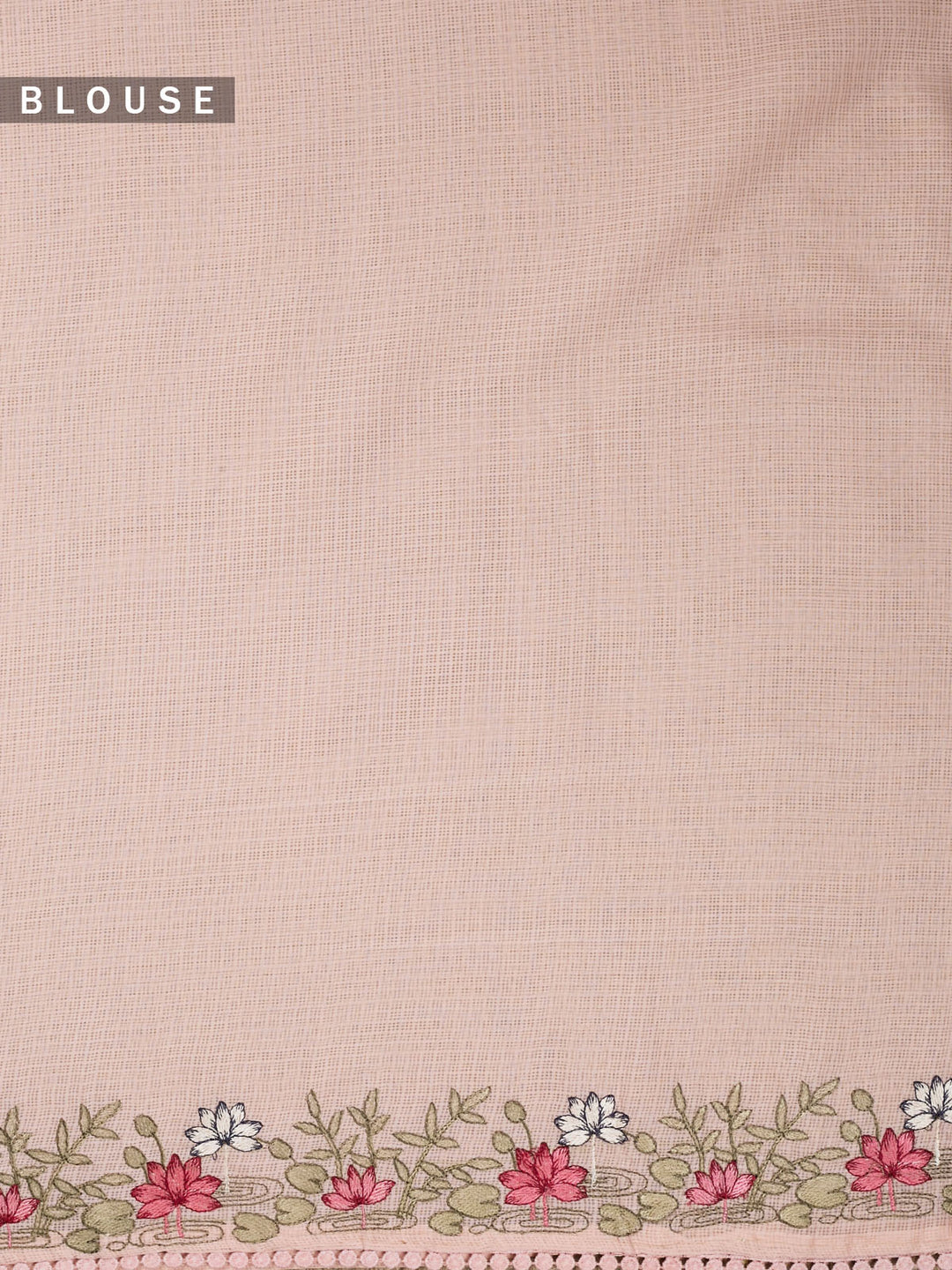 Peach  Supernet Thread Butas Banarasi Saree_5