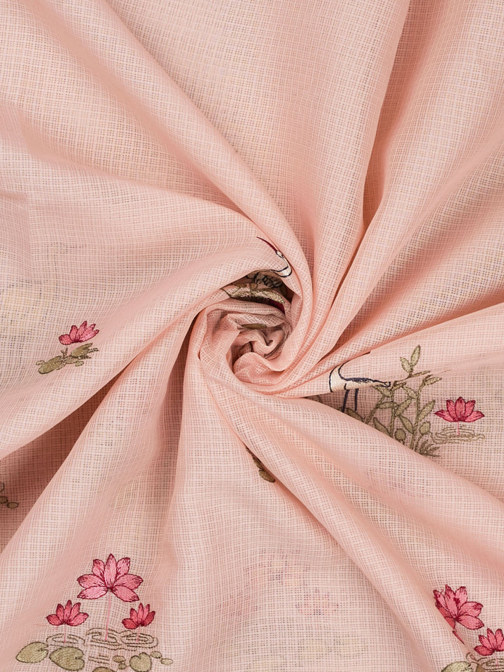 Peach  Supernet Thread Butas Banarasi Saree