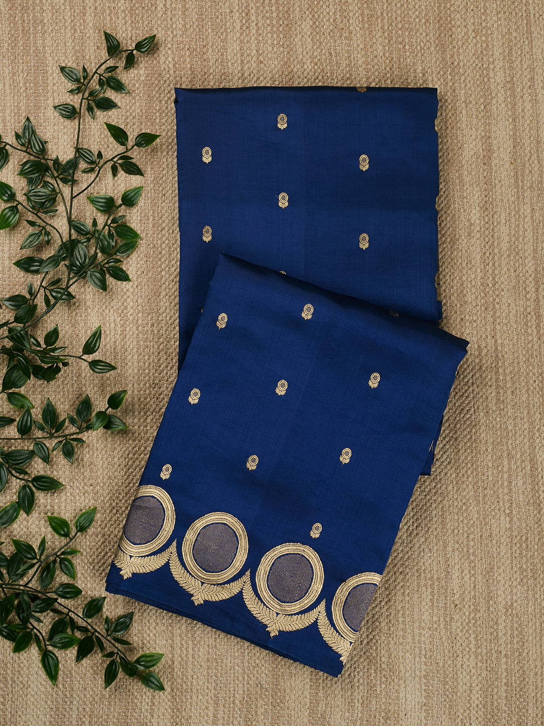 Royal Blue Katan Silk Banarasi Saree_1