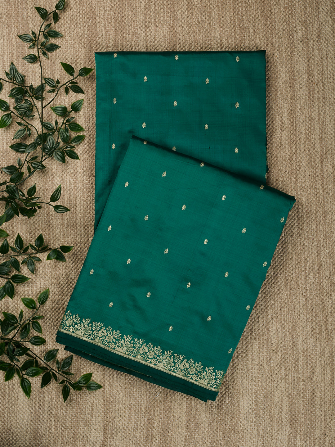 Chocolate Brown Katan Silk Banarasi Saree_1