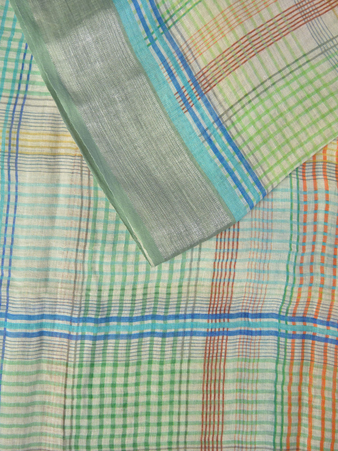 Off-White Linen Silk Banarasi Saree_3