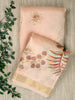 Peach Organza Silk Printed Banarasi Saree