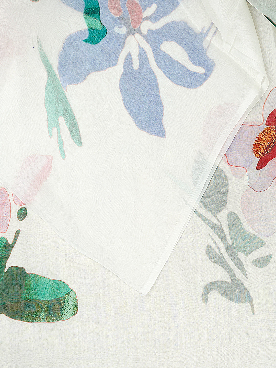 White Organza Silk Printed Banarasi Saree_2