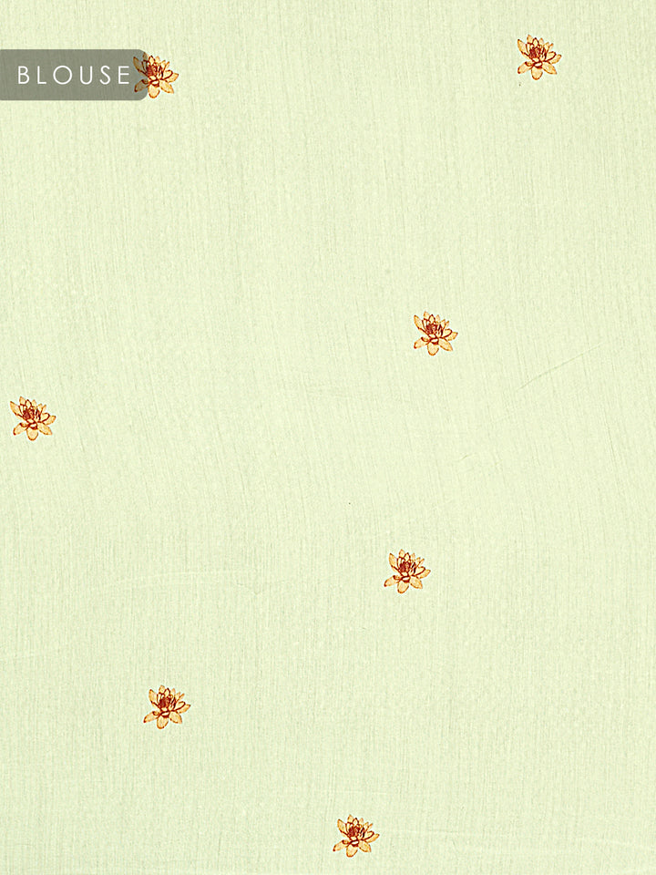 Green Organza Silk Printed Banarasi Saree