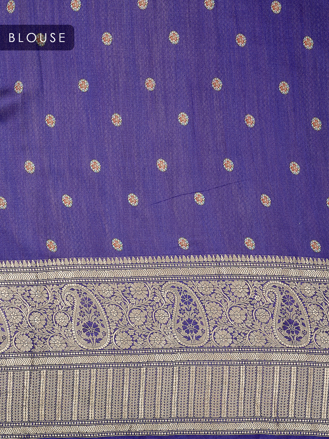 Blue Organza Silk Kalamkari Print Banarasi Saree_6