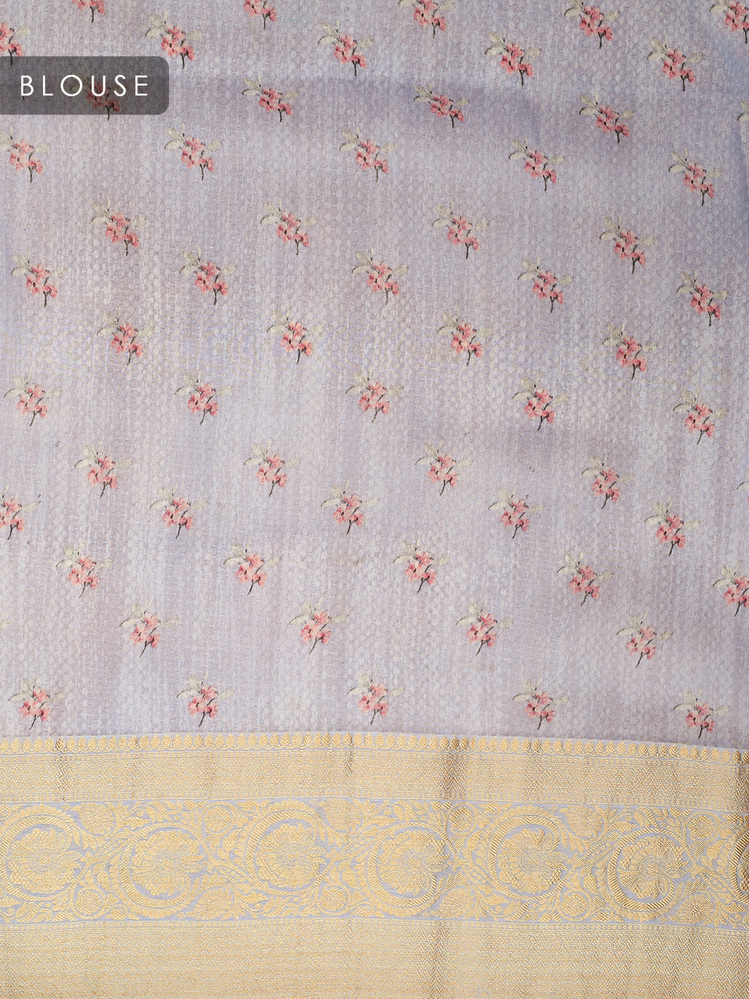 Lavender Organza Silk Printed Banarasi Saree_5
