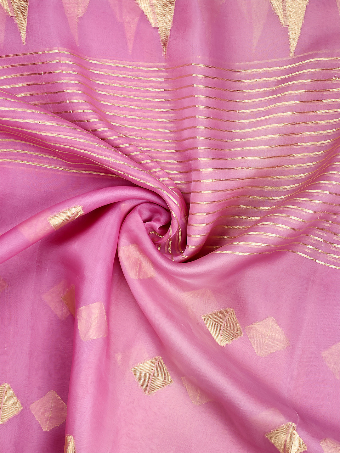 Purple Organza Silk Gold Zari Buti (Kadwa) Banarasi Saree_5