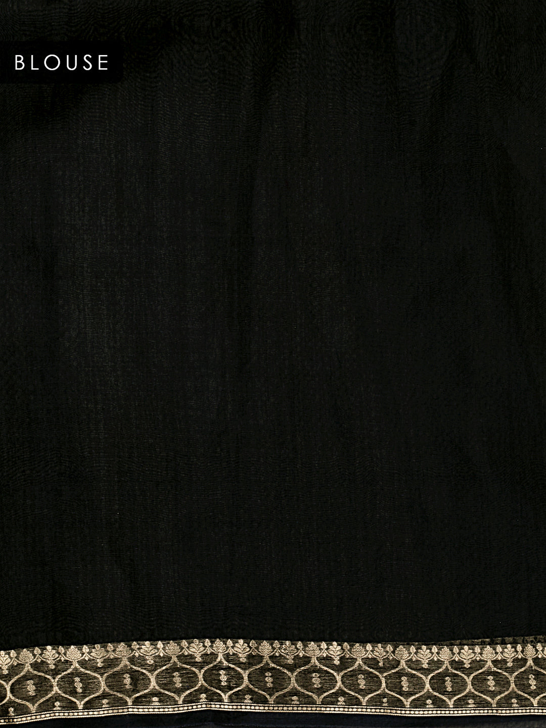 Black Organza Silk Gold Zari Buti Banarasi Saree_5