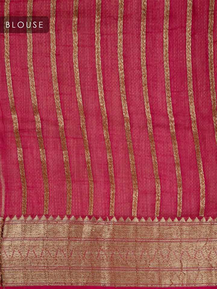 Green Organza Silk Antique Zari Buta Banarasi Saree