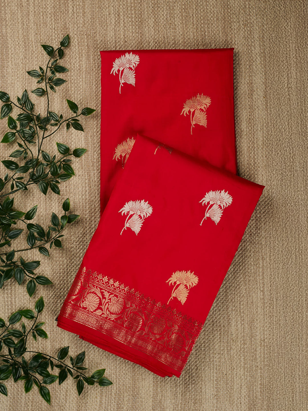 Red Katan Silk Banarasi Saree_1
