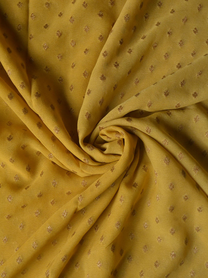 Butter Yellow Shaded Khaddi Georgette Silk Banarasi Saree
