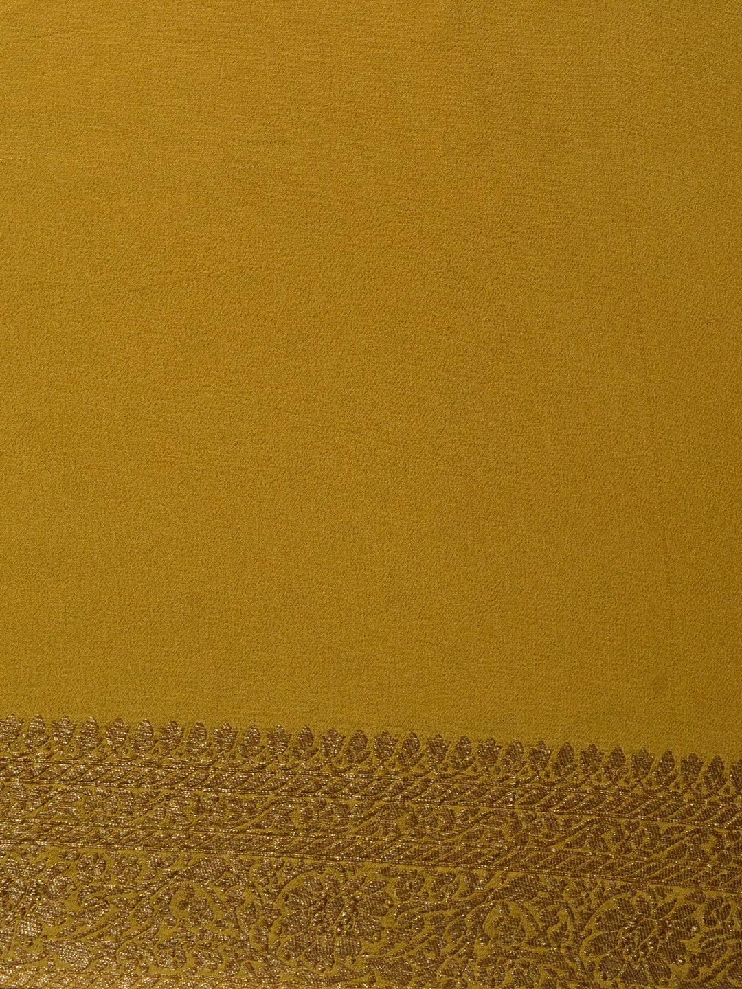 Butter Yellow Shaded Khaddi Georgette Silk Banarasi Saree_5