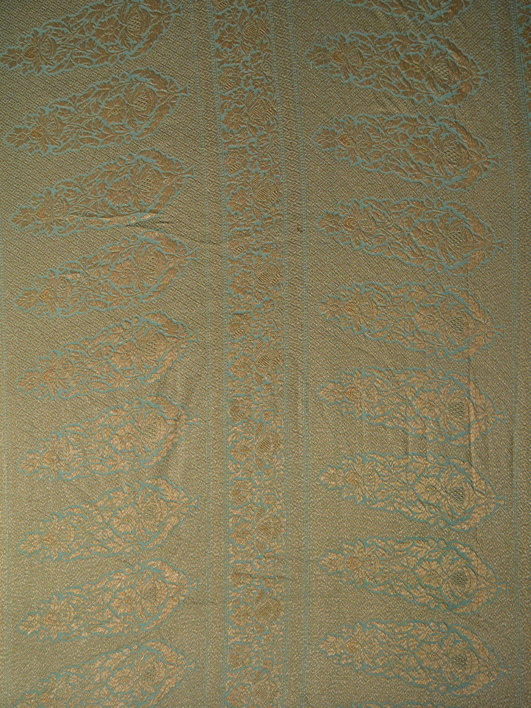 Sea Green Khaddi Georgette Silk Banarasi Saree_3