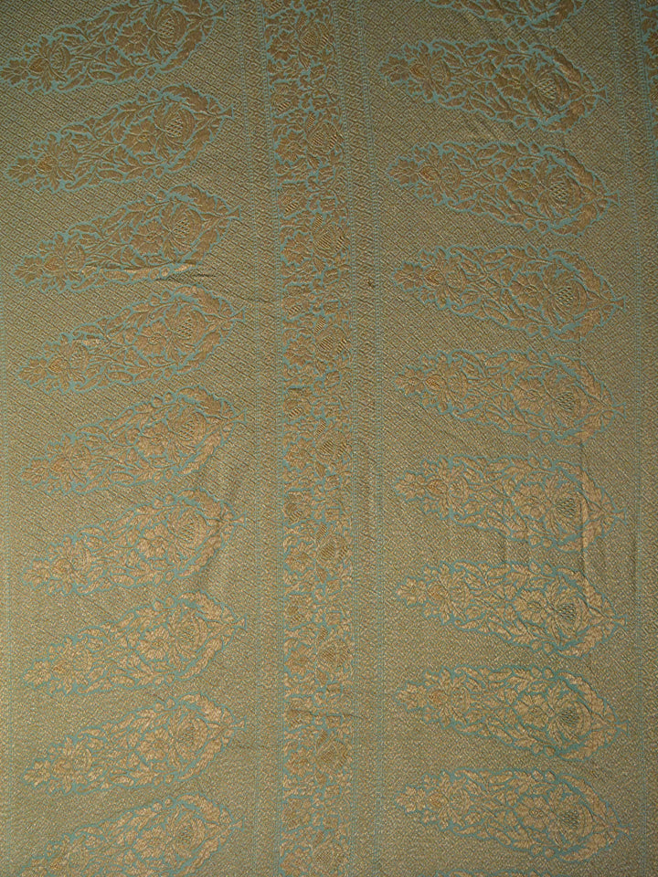 Sea Green Khaddi Georgette Silk Banarasi Saree