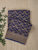 Royal Blue Khaddi Georgette Silk Banarasi Saree