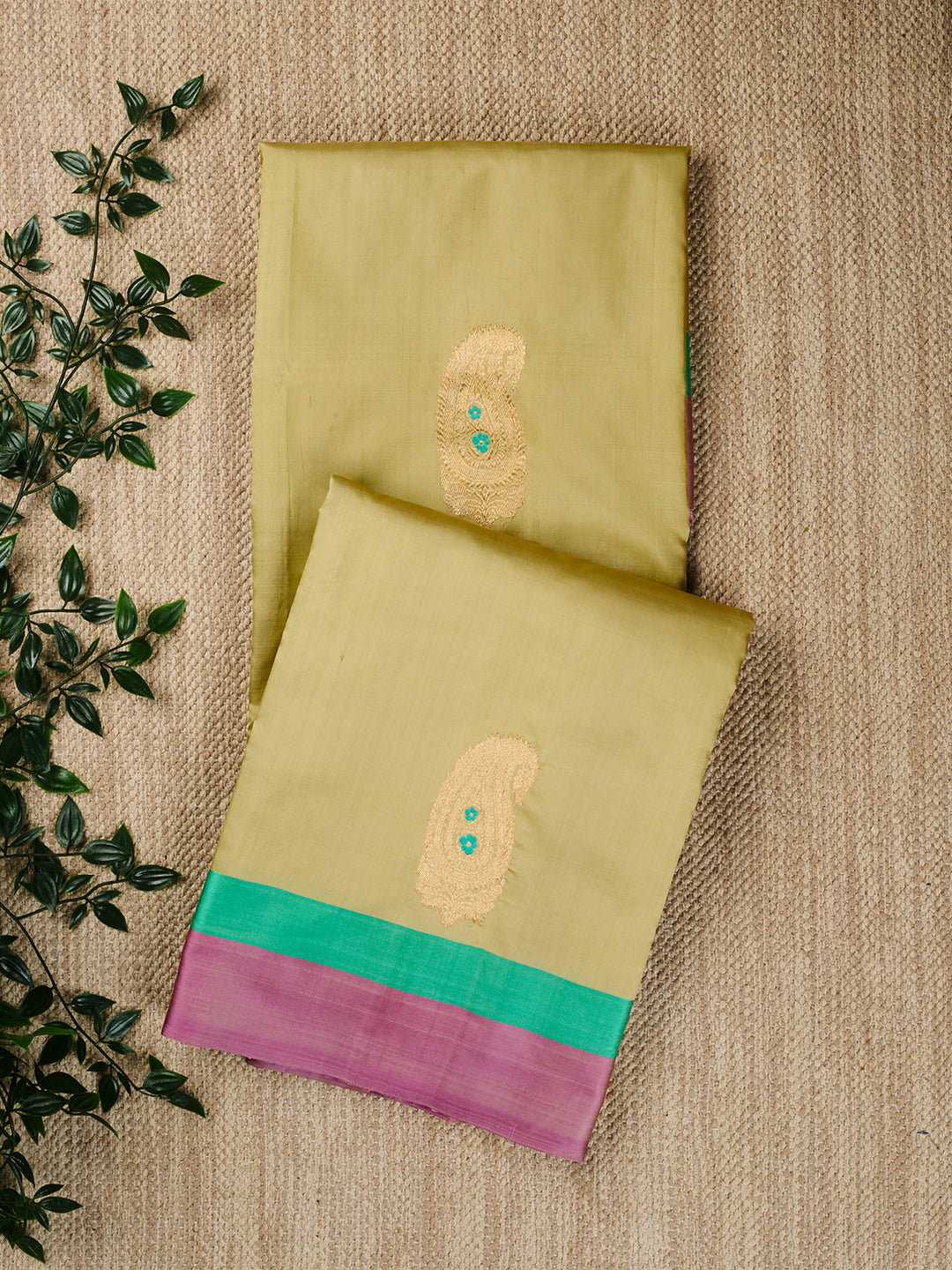 Pista Green Katan Silk Banarasi Saree_1