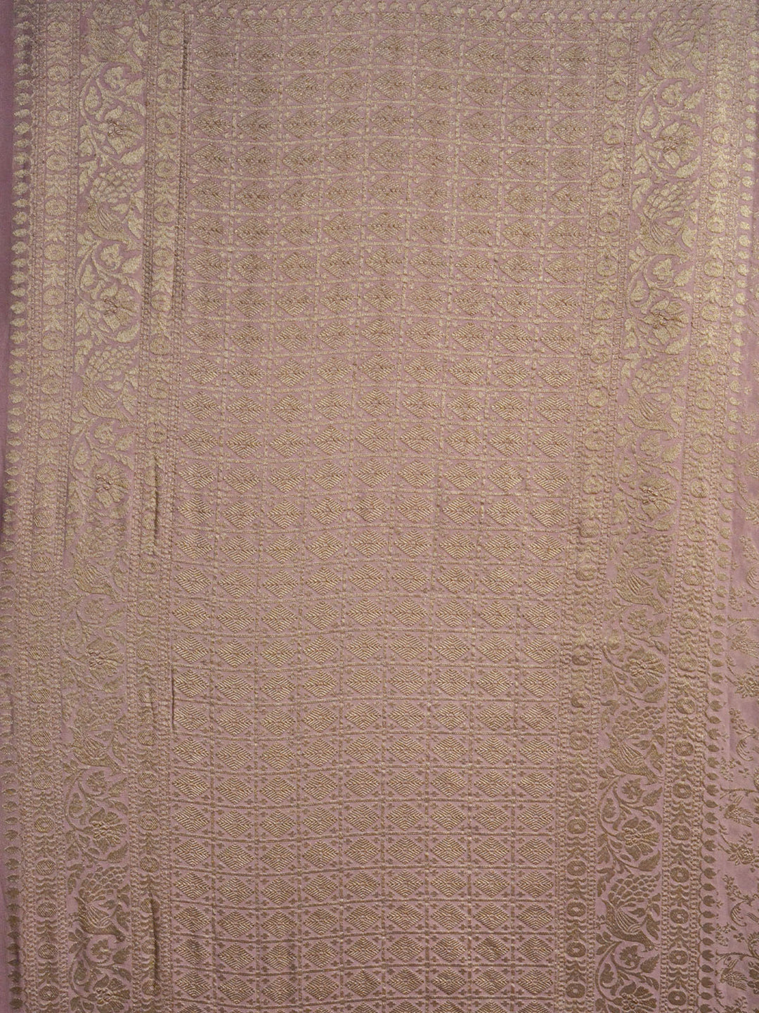 Pink Khaddi Georgette Silk Banarasi Saree_3