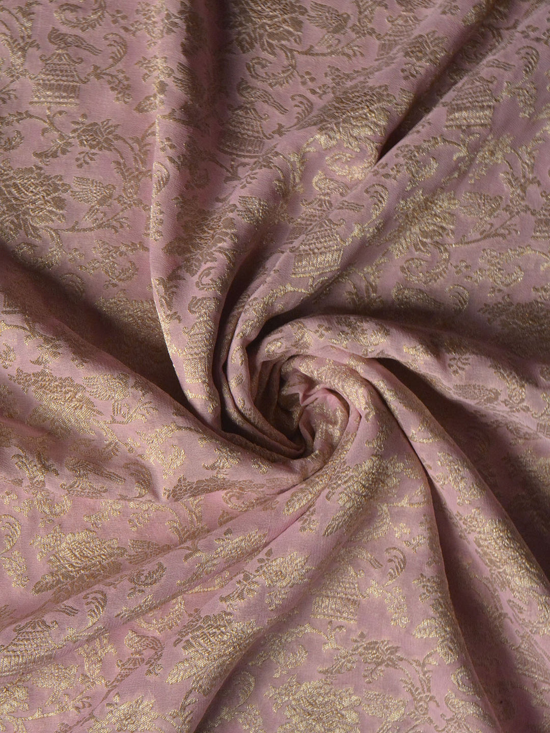 Pink Khaddi Georgette Silk Banarasi Saree_4