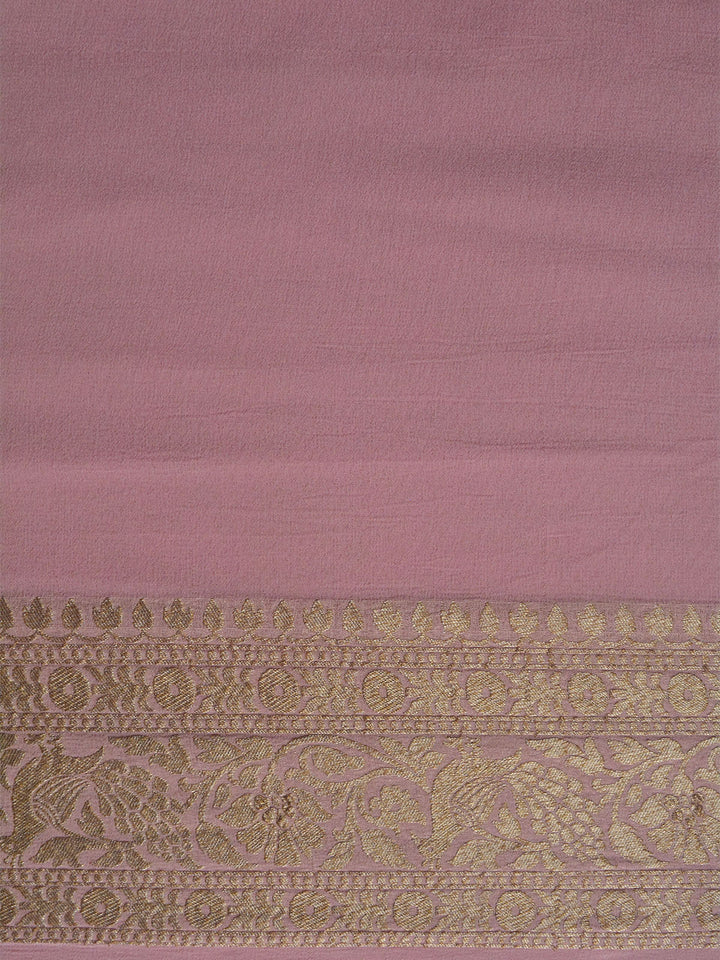 Pink Khaddi Georgette Silk Banarasi Saree