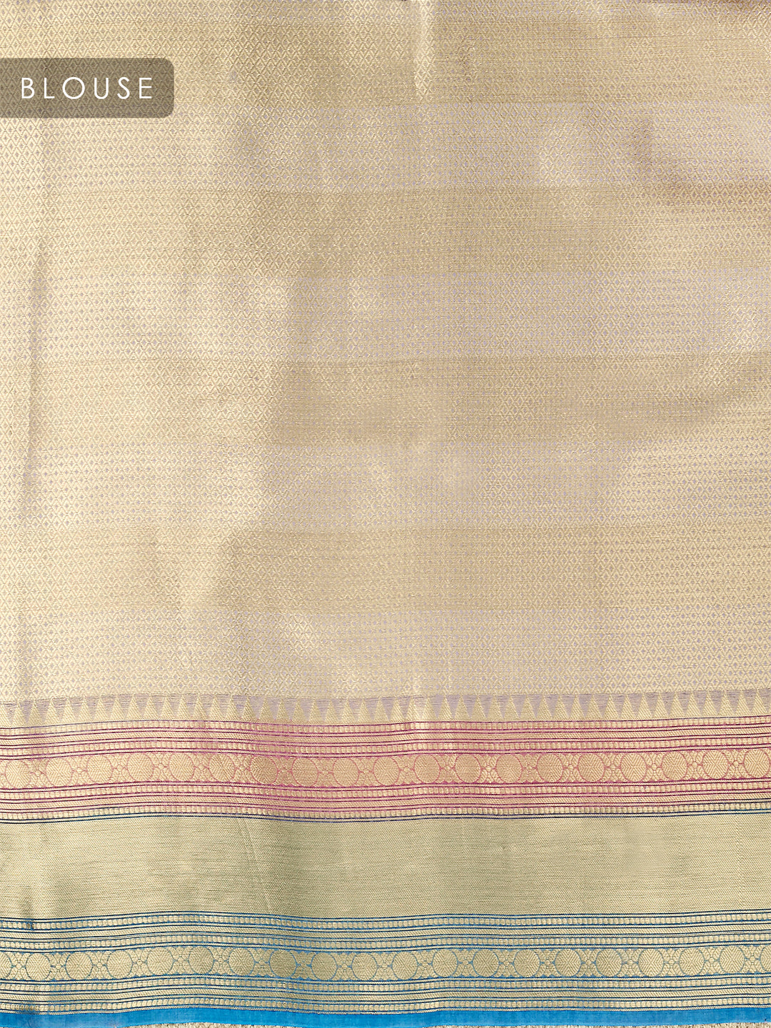 Lavender Organza Silk Gold Zari Leheriya Rangkat Banarasi Saree_6