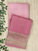 Pink Organza Silk Antique Zari Checks Banarasi Saree