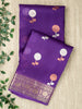 Purple Organza Silk Silver And Copper Zari Butis Banarasi Saree