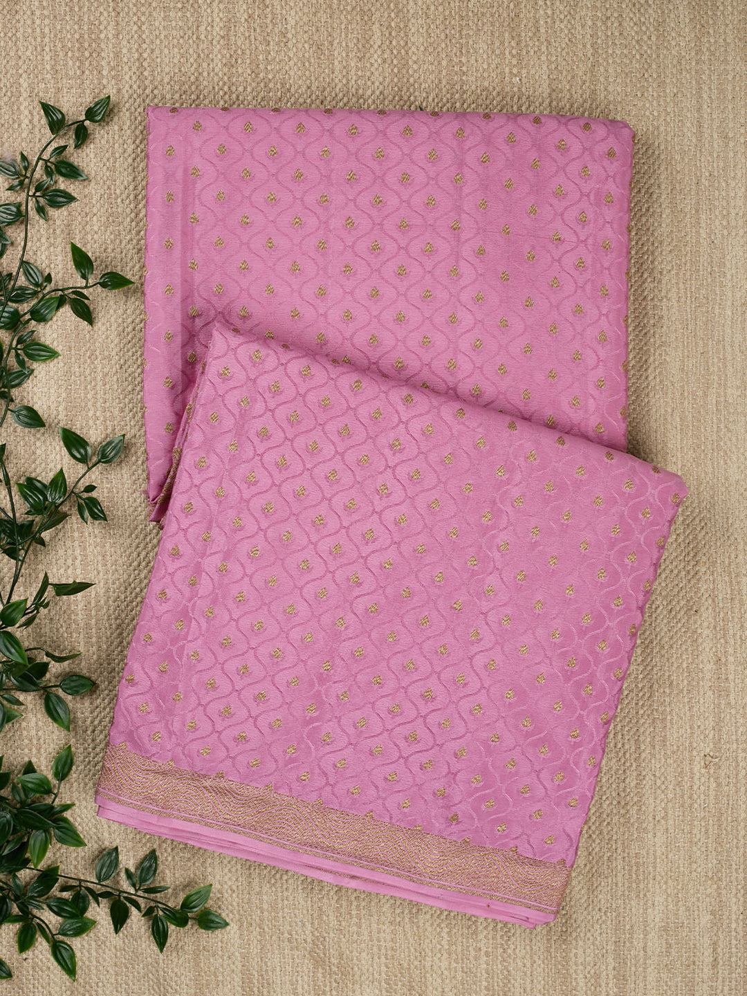 Mauve Crepe Georgette Banarasi Saree_1