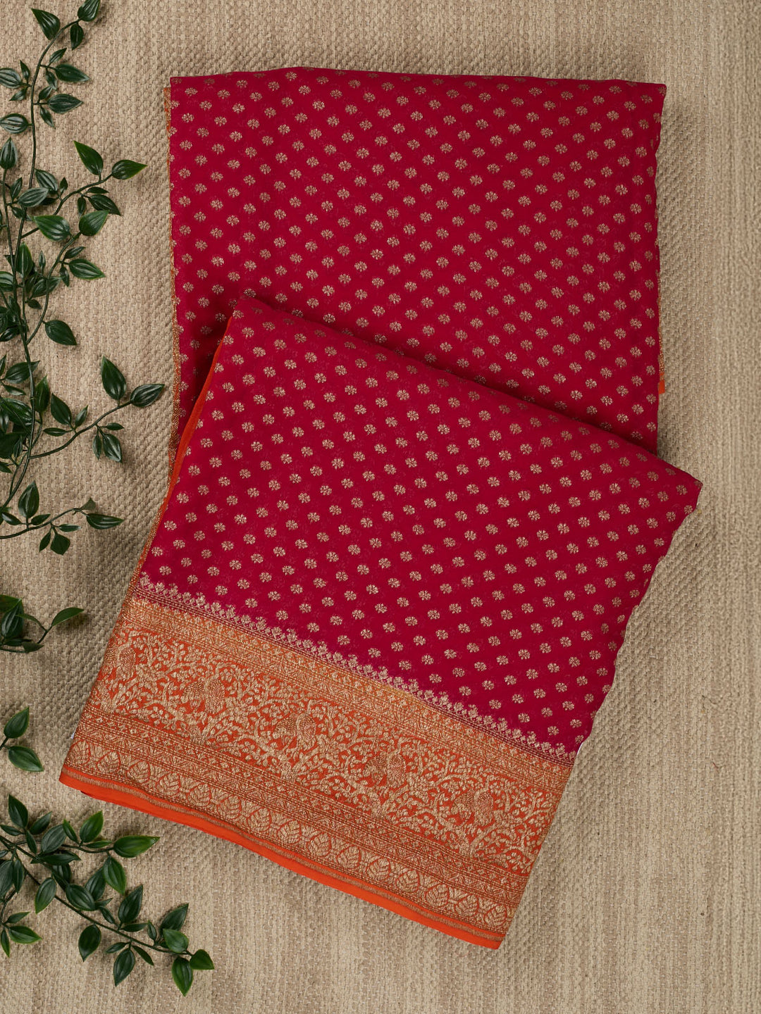 Rani Pink Khaddi Georgette Banarasi Saree_1