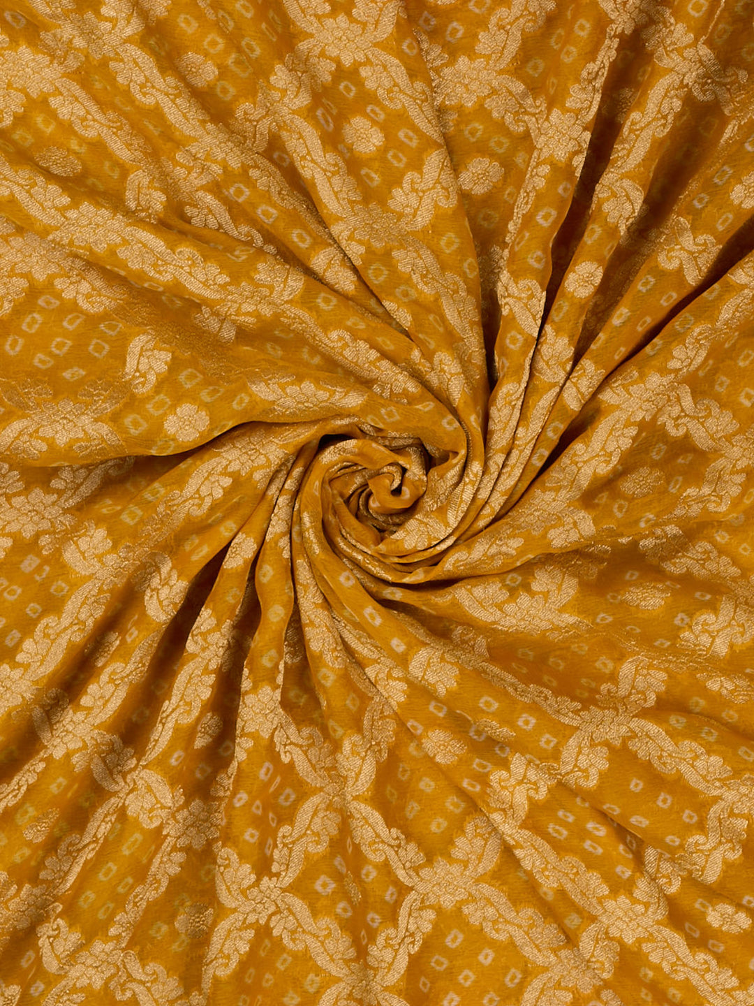 Yellow Shaded Khaddi Georgette Banarasi Saree_4