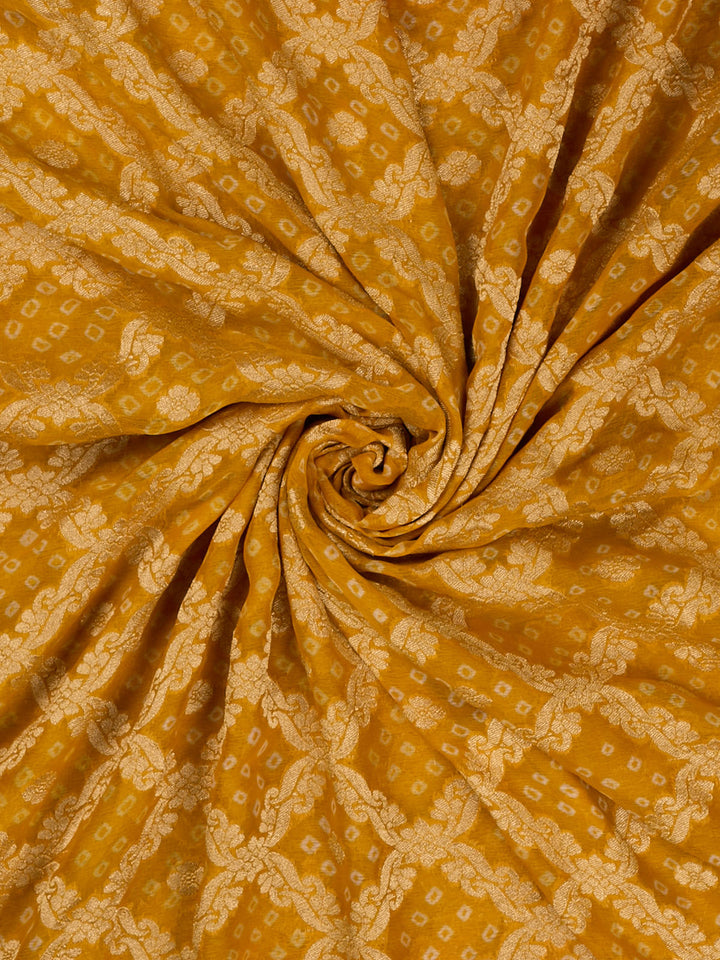 Yellow Shaded Khaddi Georgette Banarasi Saree